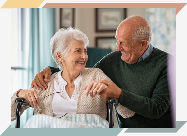 Older couple smiling at each other