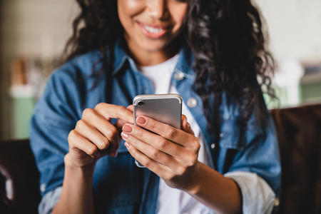 Woman looking at phone