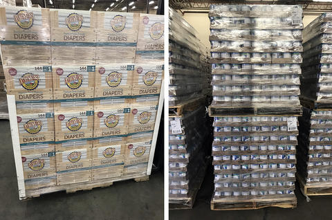 Stacked baby supplies from FEMA