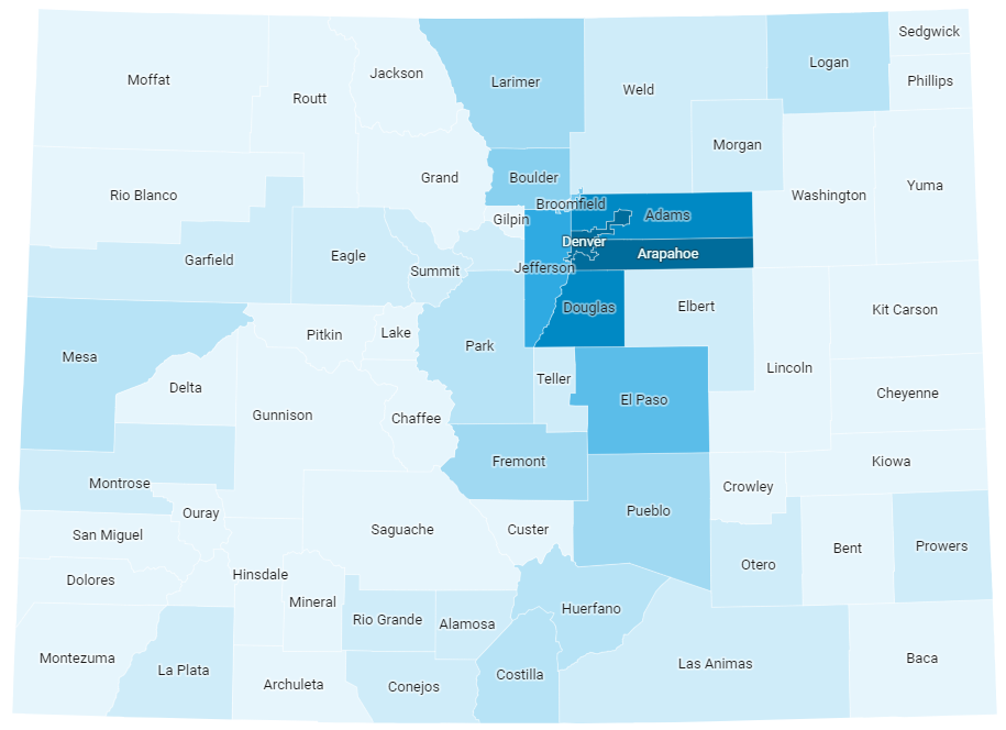 Colorado county map