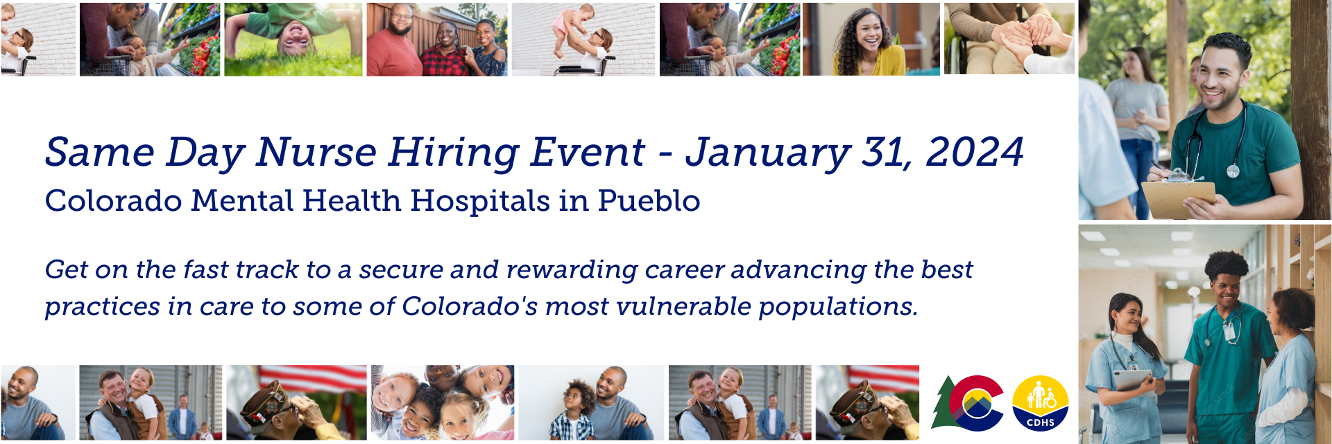Same day nurse hiring event. January 31, 2024.